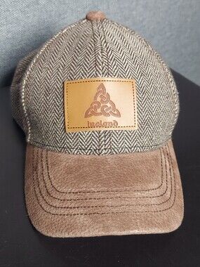 Traditional Craftwear Brown Ireland Tweed Suede Peak Baseball Hat Celtic
